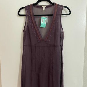 NWT Sheer Plum Tunic with Embroidery